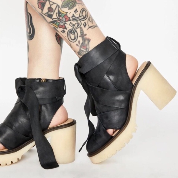 Free People Blake Platform Chunky Heels - Picture 1 of 16